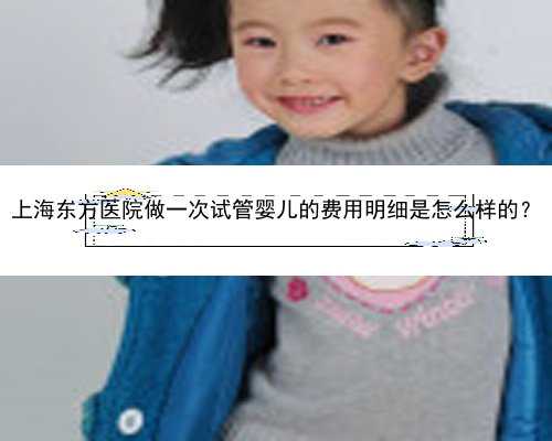 上海东方医院做一次试管婴儿的费用明细是怎么